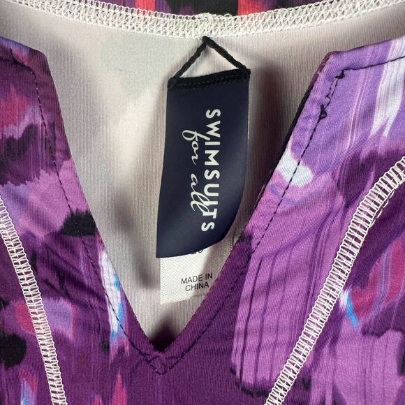 Swimsuits For All Swim Shirt Womens 26 Purple colorful Ikat Cover Stretch top - Picture 2 of 8
